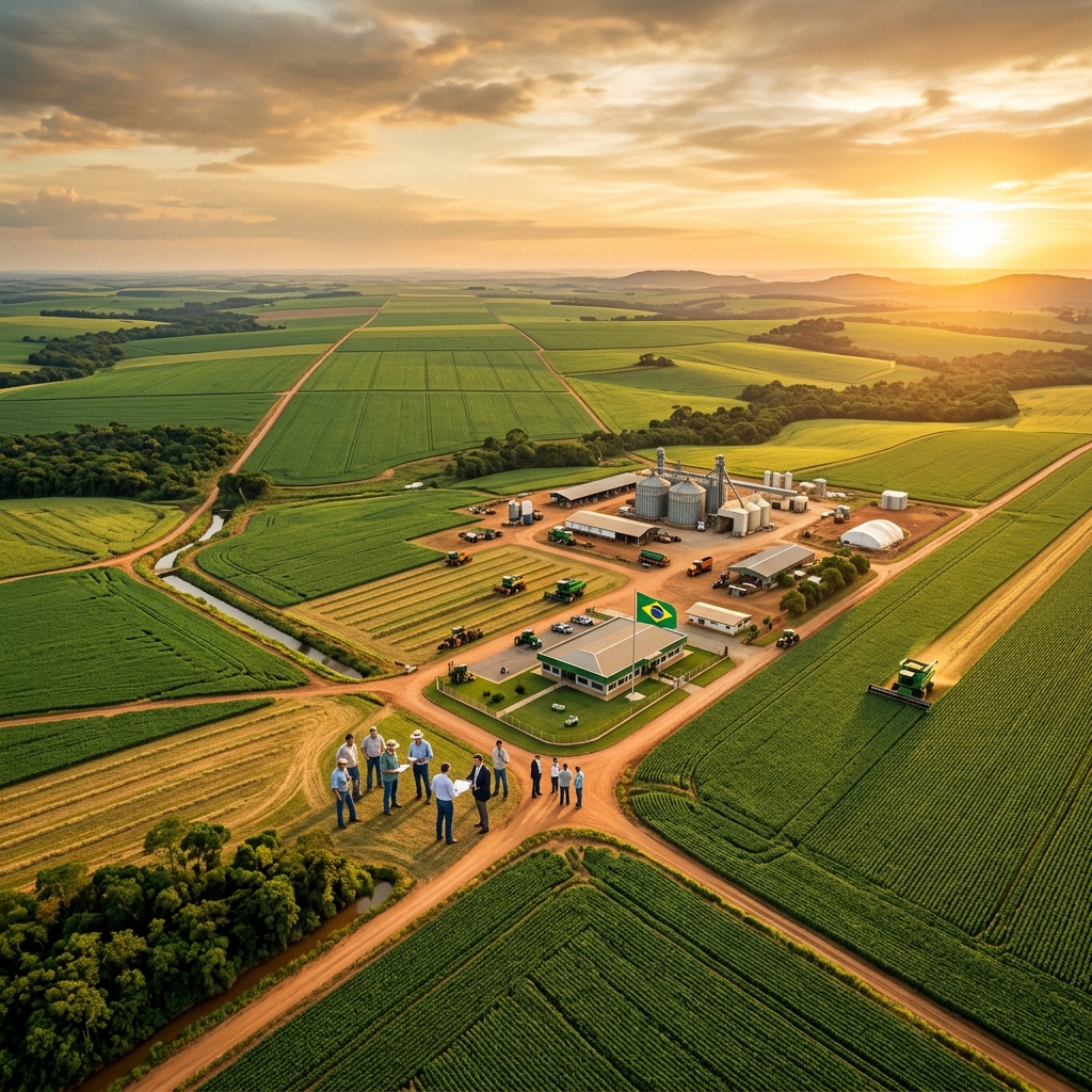 Vista aérea de plantação em Mato Grosso